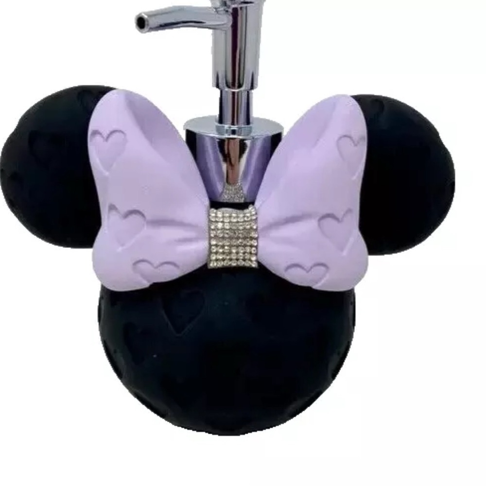 NEW - Disney Black and Purple Minnie Mouse Soap & Lotion Dispenser